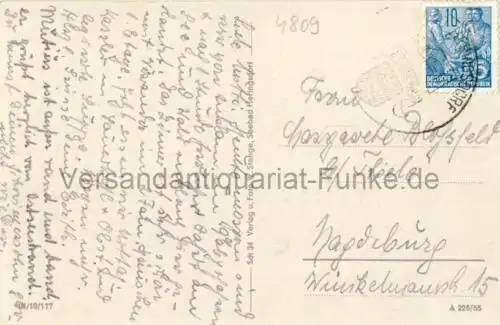 Neuhof bei Seebad Heringsdorf - Wilhelm-Pieck-Strasse
 Ansichtskarte / Postkarte, Motiv aus Mecklenburg-Vorpommern, Verlagsnummer Sch 34 A 226/55, benutzt Heringsdorf (Datum des Stempels unleserlich), Echtfoto. 