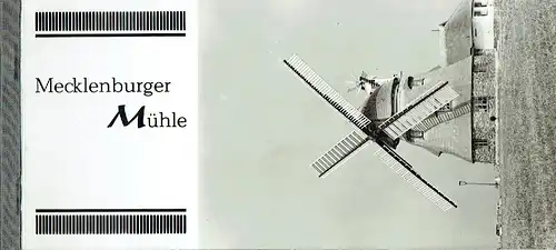 Mecklenburger Mühle
 Ansichtskartenheft mit 8 Ansichtskarten der gleichnamigen Gaststätte der VEG Tierzucht Groß Stieten, Kreis Wismar Karten stellen eine Außenansicht und 7 Innenansichten verschiedener Räume.. 