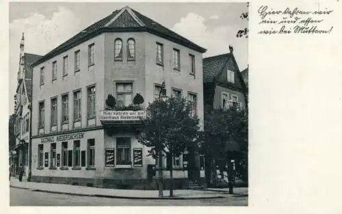 Gasthaus "Niedersachsen" Bückeburg, Inh. Erwin Bormann
 Ansichtskarte / Postkarte, Motiv aus Niedersachsen, benutzt Bückeburg 4.2.1937 Sonderstempel. 