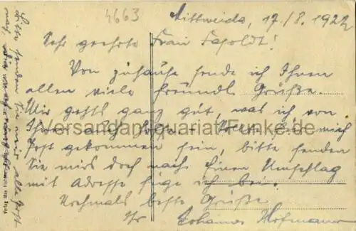 Mittweida - Technikum
 Ansichtskarte / Postkarte, Motiv aus Sachsen, Verlagsnummer 25534, unbenutzt, aber mit privaten Notizen vom 17.8.1922. 