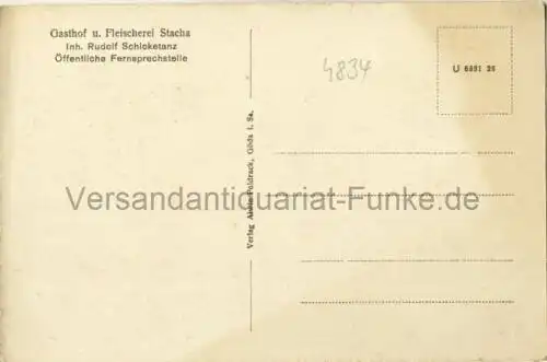 Konzert- und Ballsaal Stacha (Gasthof u. Fleischerei Stacha, Inh. Rudolf Schicketanz )
 Ansichtskarte / Postkarte, Motiv aus Demitz-Thumitz, Verlagsnummer U 6881 28, unbenutzt. 