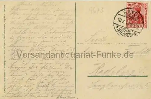 Sayda - Hauptstrasse
 Ansichtskarte / Postkarte, Motiv aus Sachsen / Erzgebirge, benutzt 10.8.1919 Sayda. 