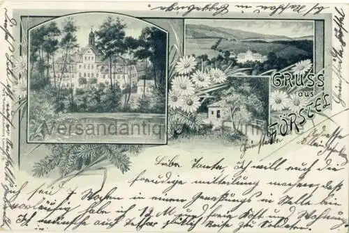 Gruss aus Förstel
 Ansichtskarte / Postkarte, Motiv aus Rittergut Förstel in Langenberg / Erzgebirge / Sachsen, benutzt 22.9.1903 Radeberg. 