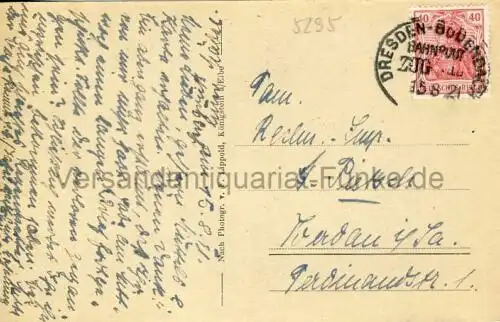 Kleinstruppen - Schloß Schule Turnhalle
 Ansichtskarte / Postkarte, Motiv aus Ortsteil von Struppen - Landkreis Sächsische Schweiz-Osterzgebirge / Sachsen, benutzt 15.8.1921 Bahnpost Dresden-Bodenbach Zug ??? (Zugnummer nicht erkennbar). 