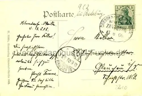 Ottendorf-Okrilla: Friedrich Wilhelms-Bad
 Ansichtskarte / Postkarte, Motiv aus Sachsen, benutzt 13.6.1906. 