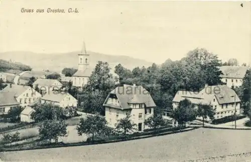 Gruss aus Crostau Oberlausitz
 Ansichtskarte / Postkarte, Motiv aus Sachsen, zwischen Bautzen und Ebersbach, unbenutzt, Tecomit. 