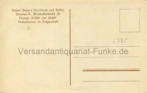 Dresden - Robert Beyer's Konditorei und Kaffee - Wilsdrufferstrasse 20 - Innenansicht
 Ansichtskarte / Postkarte, Motiv aus Sachsen, unbenutzt. 