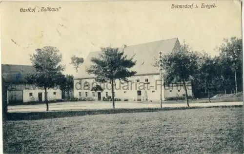 Hermsdorf: Gasthof "Zollhaus", Besitzer Clemens Geissler
 Ansichtskarte / Postkarte, Motiv aus Erzgebirge / Sachsen, Verlagsnummer Nr. 1234, benutzt 24.6.1920. 