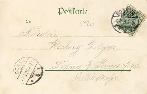 Nossen
 Ansichtskarte / Postkarte, Motiv aus Sachsen, benutzt 6.3.1901 Nossen. 