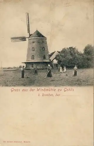 Gruss aus der Windmühle Gohlis
 Ansichtskarte / Postkarte, Motiv aus Sachsen, bei Dresden, Verlagsnummer 103, unbenutzt. 