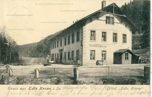 Gruss aus Edle Krone - Hotel Edle Krone
 Ansichtskarte / Postkarte, Motiv aus Ortsteil von Höckendorf / Klingenberg, benutzt 13.6.1905. 