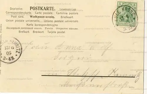 Gruss aus Edle Krone - Hotel Edle Krone
 Ansichtskarte / Postkarte, Motiv aus Ortsteil von Höckendorf / Klingenberg, benutzt 13.6.1905. 