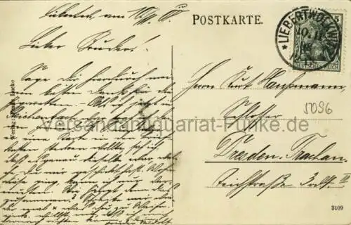 Liebertwolkwitz - Park-Anlagen mit Wasserturm
 Ansichtskarte / Postkarte, Motiv bei Leipzig / Sachsen, Verlagsnummer 3109, unbenutzt 10.11.1908 Liebertwolkwitz. 