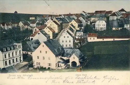 Gruss aus Jöhstadt - Obere Stadt
 Ansichtskarte / Postkarte, Motiv aus Erzgebirge / Sachsen, Verlagsnummer 266, benutzt 5.8.1912 Jöhstadt. 