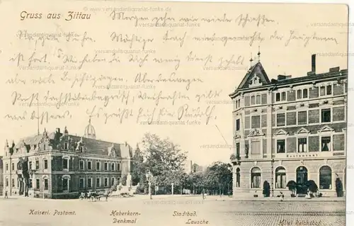 Gruss aus Zittau
 Ansichtskarte / Postkarte, Motiv aus Sachsen, Verlagsnummer 2455 (1906), benutzt 21.12.1907. 