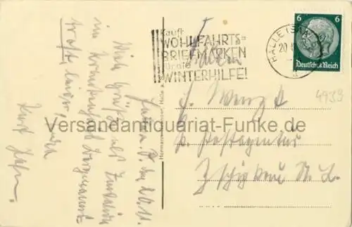 Halle a. d. S. - Peißnitzspitze
 Ansichtskarte / Postkarte, Motiv aus Sachsen-Anhalt, benutzt 20.11.1933. 