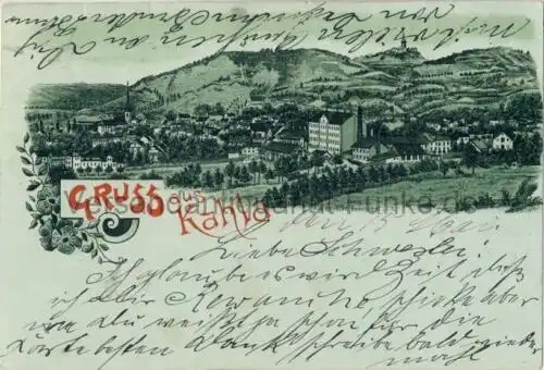 Gruss aus Kahla
 Ansichtskarte / Postkarte, Motiv aus Thüringen, benutzt 15.5.1900. 