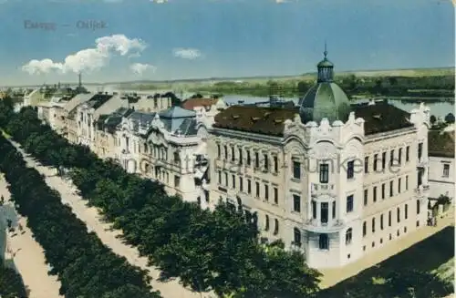 Essegg - Osijek
 Ansichtskarte / Postkarte, Motiv aus Eszék / Slawonien Slavonija / Kroatien Hrvatska, 12.11.1914 Osijek, Chromolitho. 