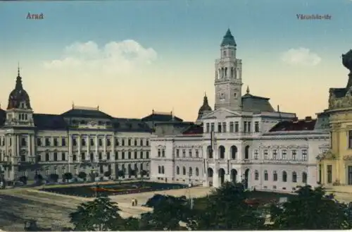 Arad - Városház-tér
 Verlagsnummer: 2489 Ansichtskarte aus Rumänien, Chromlitho, unbenutzt. 
