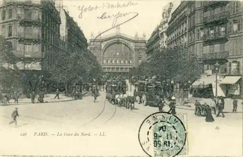 Paris - La Gare du Nord - LL
 Ansichtskarte / Postkarte, Motiv aus Frankreich, Verlagsnummer 226, benutzt Soissons 1904. 
