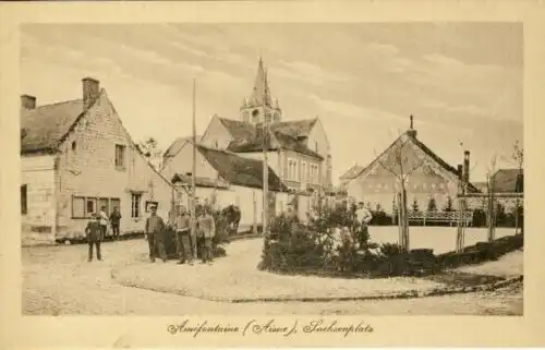 Amifontaine (Aisne) - Sachsenplatz
 Region: Picardy / Frankreich, Ansichtskarte, postalisch unbenutzt, aber beschrieben und datiert 12.4.1916 (Feldpost) Verlagsnummer: 195919. 