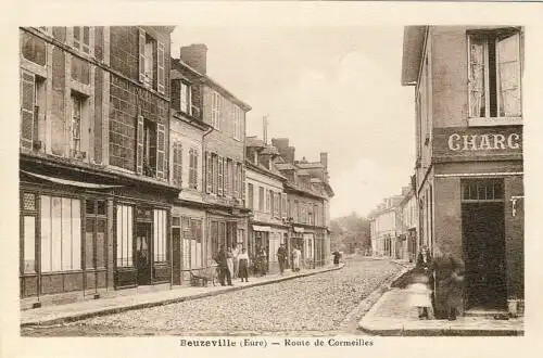 Beuzeville (Eure) - Route de Cormeille
 Ansichtskarte / Postkarte, Motiv aus Frankreich, unbenutzt  (privat datiert 8.8.1940) "Beuzeville est une commune française, située dans le...
