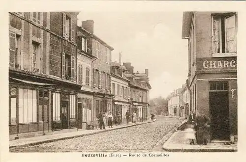 Beuzeville (Eure)   Route de Cormeille
 Ansichtskarte / Postkarte, Motiv aus Frankreich, unbenutzt  (privat datiert 8.8.1940) "Beuzeville est une commune française, située dans.. 
