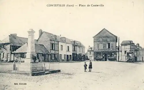 Conteville - Place de Conteville
 Ansichtskarte / Postkarte, Motiv aus Frankreich, Verlagsnummer , unbenutzt  "Conteville est une commune française, située dans le département de l'Eure et la région Haute-Normandie." (Wikipedia). 