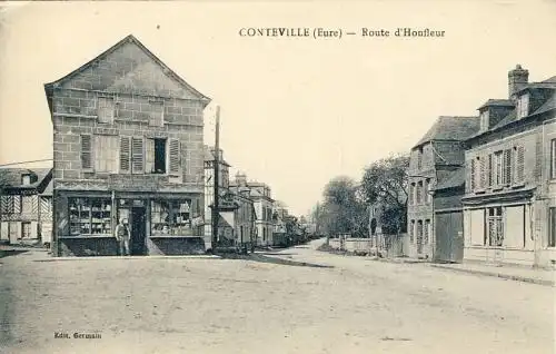Conteville - Route d'Honfleur
 Ansichtskarte / Postkarte, Motiv aus Frankreich, unbenutzt  "Conteville est une commune française, située dans le département de l'Eure et la région Haute-Normandie." (Wikipedia). 