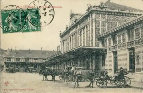 Saint-Étienne - Gare de Châteaucreux
 Ansichtskarte / Postkarte, Motiv aus Frankreich, benutzt St. Etienne 8.3.1913. 