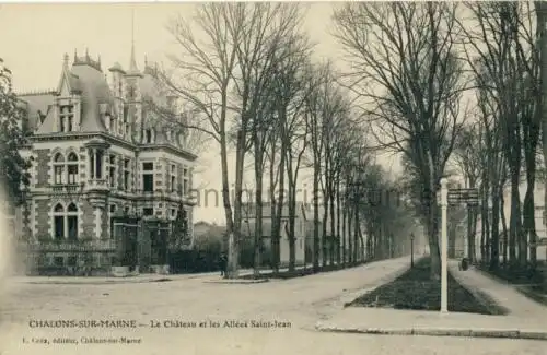 Chalons-sur-Marne (Chalons-sur-Champagne) - Le Château et les Allées Saint-Jean
 Ansichtskarte / Postkarte, Motiv aus Champagne / Frankreich, unbenutzt. 