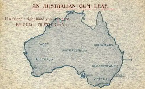 An Australian Gum Leaf
 Ansichtskarte, Australien, unbenutzt. 