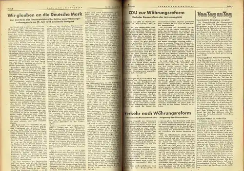 Südwestdeutsche Union
 Halbmonatszeitschrift der Christlich-Demokratischen Union Badens
 Jahrgang 1948, 23 Ausgaben, komplett, gebunden. 