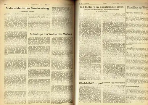 Südwestdeutsche Union
 Halbmonatszeitschrift der Christlich-Demokratischen Union Badens. 