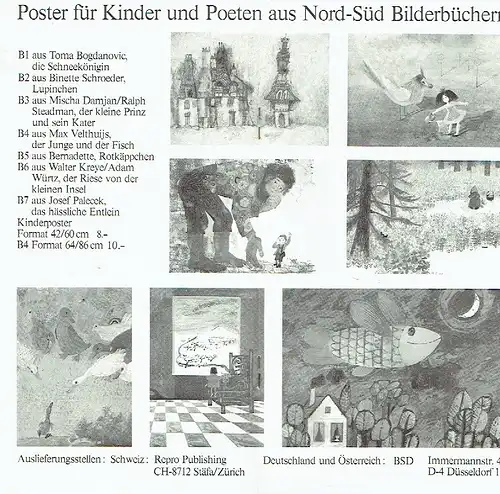 Prospekt für Kinderbücher und Poster. 