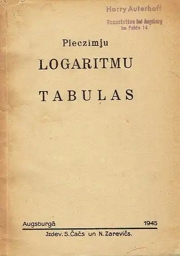 Pieczimju Logaritmu Tabulas. 