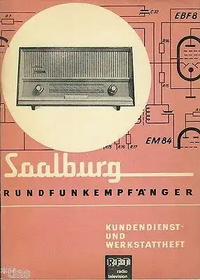 Kundendienst- und Werkstattheft, Service-Anleitung zu den Gerätetypen Saalburg, 5170, 5370 und 5380
 Saalburg Rundfunkempfänger. 