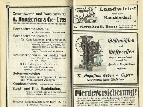 Beilage zu Dr. Moser's Schreib Kalender für die schweizerischen Landwirte. 