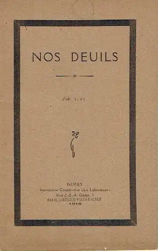 Pasteur Babut: Nos Deuils
 Sermon préché le 5 Mars 1916, au Grand-Temple de Nimes ... à l'occasion de la mort de spon fils E.-Ch. Babut, sous-lieutenant d'infanterie, tué à l'ennemi le lundi précédent, 28 février. 