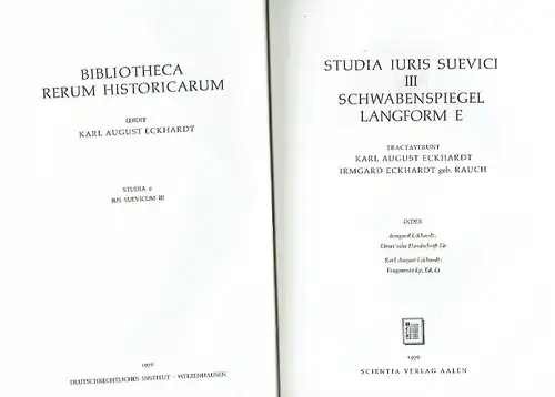 Studia Iuris Suevici III
 Schwabenspiegel Langform E. 