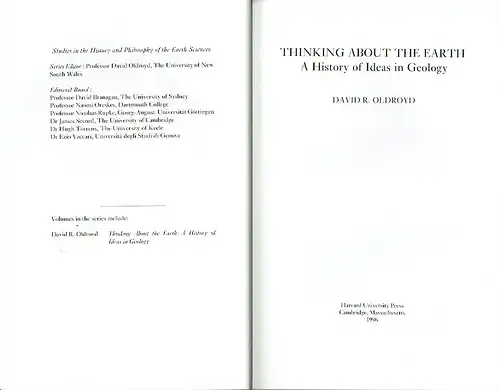 David R. Oldroyd: A History of Ideas in Geology
 Thinking about the Earth. 