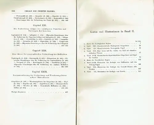 Alfred Russel Wallace: Die geographische Verbreitung der Thiere
 nebst einer Studie über die Verwandtschaften der lebenden und ausgestorbenen Faunen in Ihrer Beziehung zu den früheren Veränderungen der Erdoberfläche
 (nur !) 2. Band. 