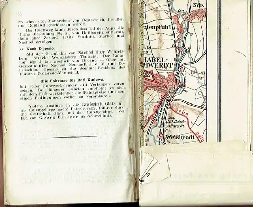 Wilhelm Patschowsky: Bad Kudowa und Umgegend
 mit besonderer Berücksichtigung des Heuscheuer- und Mense- oder Adlergebirges nebst einer Karte der Umgebung von Bad Kudowa
 Briegers Reiseführer. 