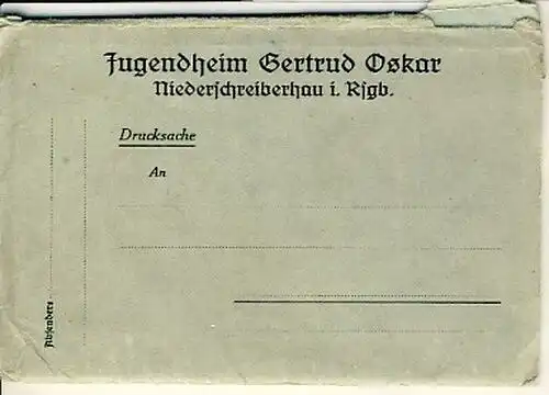 Jugendheim Gertrud Oskar, Niederschreiberhau i. Rsgb
 Heilerziehungsheim mit eigener Heimschule für Kinder von 4 16 Jahre, Ziel: körperliche und charakterliche Ertüchtigung
 kleines Souvenir Leporello, hergestellt.. 