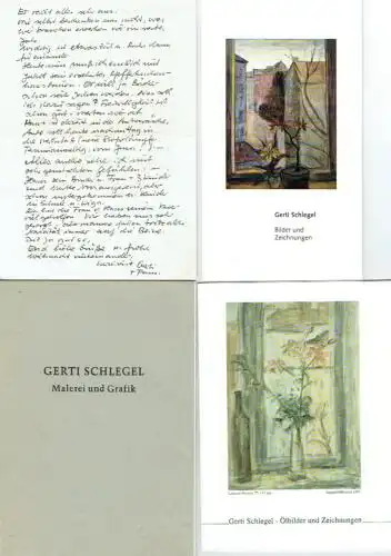 Gerti Schlegel, Malerin aus Berlin (geb. 1952 in Fuchshain)
 Konvolut Grafik, Karten, Brief, Katalog. 