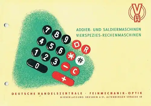 Addier- und Saldiermaschinen, Vierspezies-Rechenmaschinen.