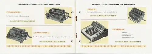 Addier- und Saldiermaschinen, Vierspezies-Rechenmaschinen. 