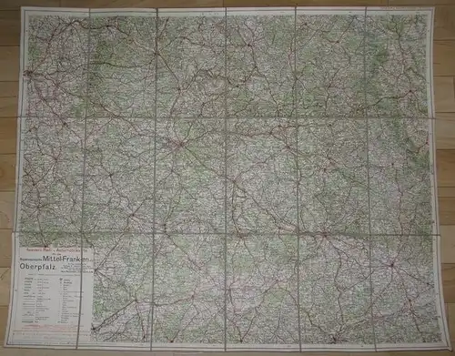 Mittelfranken und Oberpfalz
 Weite Umgebung von Nürnberg, Fürth und Regensburg
 Ravenstein's Rad- & Automobil-Karte, Nr. 47. 