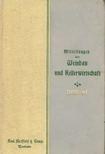 Mitteilungen über Weinbau und Kellerwirtschaft
 Organ des Rheingauer Vereins für Obst-, Wein- und Gartenbau und der Königlichen Lehranstalt für Obst- und Weinbau zu Geisenheim a. Rh. 