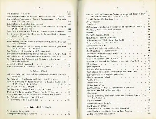 Mitteilungen über Weinbau und Kellerwirtschaft
 Organ des Rheingauer Vereins für Obst-, Wein- und Gartenbau und der Königlichen Lehranstalt für Obst- und Weinbau zu Geisenheim a. Rh
 2. Jahrgang 1890/91. 